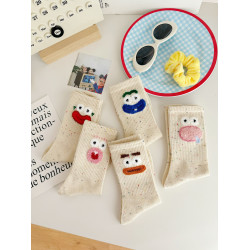 醜萌搞怪襪子女中筒襪ins潮點子紗網紅學生運動長襪可愛毛絨卡通