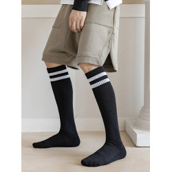 足球襪子男小腿襪黑白長筒潮流及膝運動夏季毛巾底跑步薄高筒條紋
