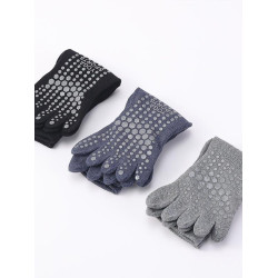 瑜珈襪子男五指防滑專業普拉提男士大碼瑜珈襪純棉矽膠運動健身