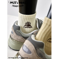 戶外襪子男款短襪秋冬季青少年中筒襪女潮純棉男士短筒山系運動襪