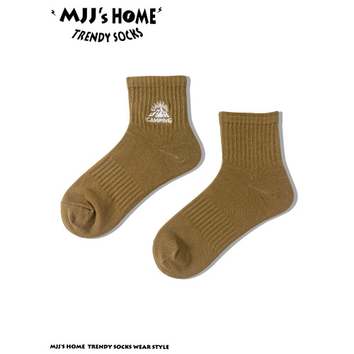 戶外襪子男款短襪秋冬季青少年中筒襪女潮純棉男士短筒山系運動襪