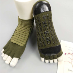 專業芭蕾瑜珈襪防滑女五趾半趾純棉夏季普拉提薄款健身運動襪子