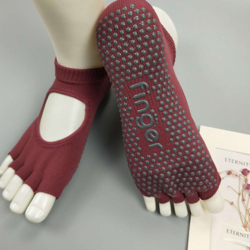 專業芭蕾瑜珈襪防滑女五趾半趾純棉夏季普拉提薄款健身運動襪子