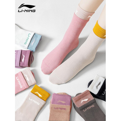 李甯瑜珈襪子女防滑專業室內健身舞蹈普拉提地板襪夏季中筒運動襪