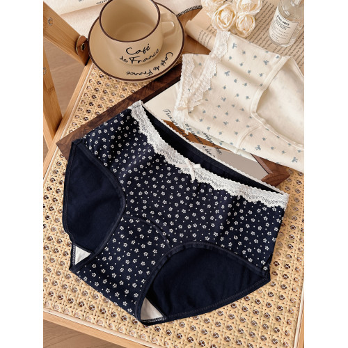 10A抗菌碎花純棉大碼內褲女胖MM全棉加長襠2025新款不夾臀三角褲 10A抗菌碎花純棉大碼內褲女胖MM全棉加長襠2025新款不夾臀三角褲