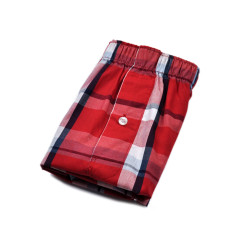 阿羅褲純棉寬松大碼本命年牛年大紅格子吉祥如意平四角內褲四條裝