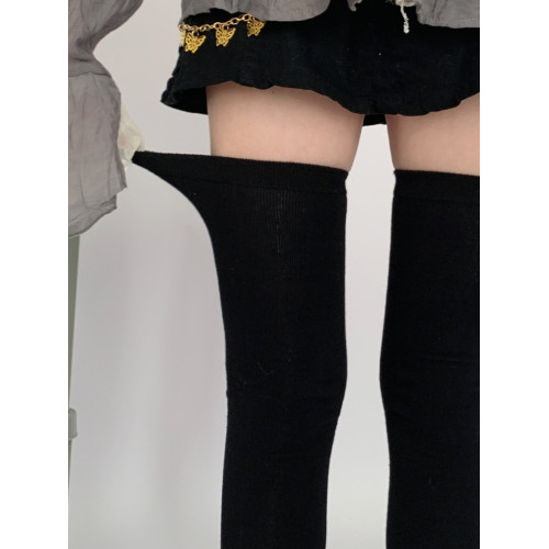 夜間教習室高個子長筒過膝襪女春秋款黑色加長大腿襪jk襪子女秋季 夜間教習室高個子長筒過膝襪女春秋款黑色加長大腿襪jk襪子女秋季