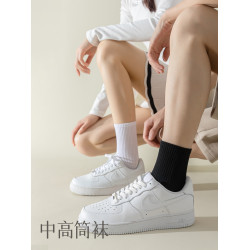 童襪春夏季男女士中筒襪黑白純棉運動襪簡約短襪長筒襪無骨防臭