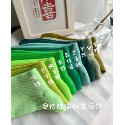 拾陸瑜珈襪普拉提舞蹈襪子綠色室內運動防滑瑜珈長筒襪