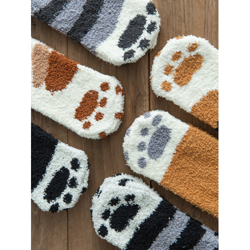 貓爪襪情侶珊瑚絨襪子女秋冬睡眠加厚加絨保暖毛絨家居男士地板襪 貓爪襪情侶珊瑚絨襪子女秋冬睡眠加厚加絨保暖毛絨家居男士地板襪