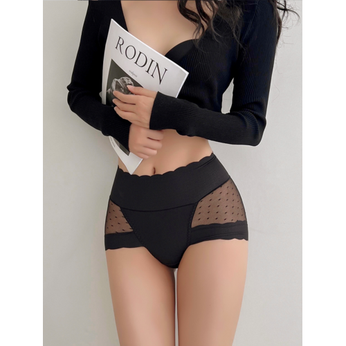 高腰收腹內褲薄款女士純棉襠舒適性感透明網紗蕾絲新款無痕三角褲 高腰收腹內褲薄款女士純棉襠舒適性感透明網紗蕾絲新款無痕三角褲