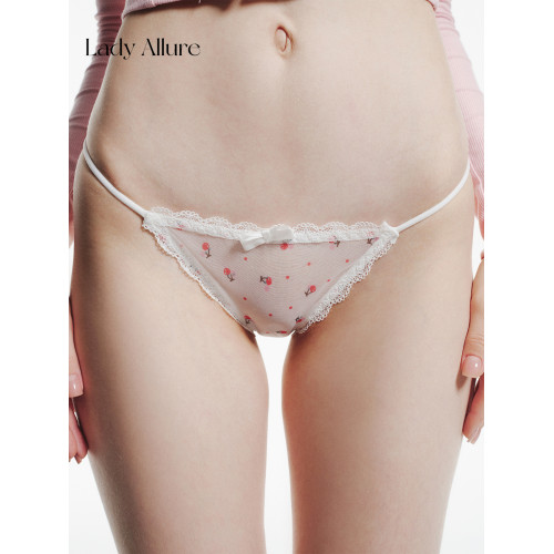 「LA」Mito·定格櫻語|軟線系列*純欲一字帶網紗性感水果女內褲 「LA」Mito·定格櫻語|軟線系列*純欲一字帶網紗性感水果女內褲