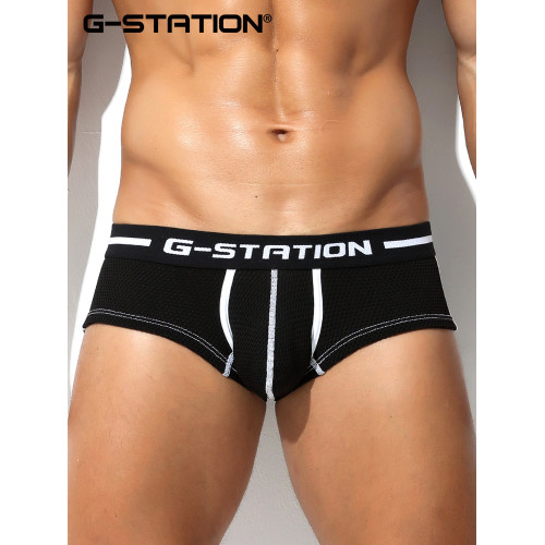 G-STATION高彈柔軟網孔透氣男士小平角褲性感低腰U凸囊袋運動內褲 G-STATION高彈柔軟網孔透氣男士小平角褲性感低腰U凸囊袋運動內褲