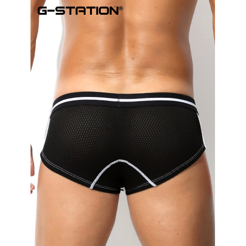 G-STATION高彈柔軟網孔透氣男士小平角褲性感低腰U凸囊袋運動內褲 G-STATION高彈柔軟網孔透氣男士小平角褲性感低腰U凸囊袋運動內褲
