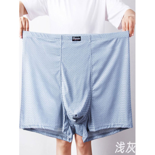 冰絲網眼高彈內褲420斤13XL錦綸加肥平角肥佬褲衩子大碼順滑高腰 冰絲網眼高彈內褲420斤13XL錦綸加肥平角肥佬褲衩子大碼順滑高腰