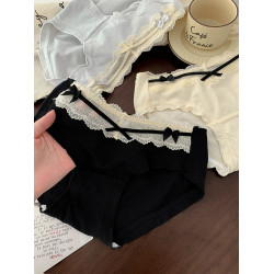 白茶少女~女生甜美蕾絲三角褲純欲內褲女士純棉7a級抗菌2025新款