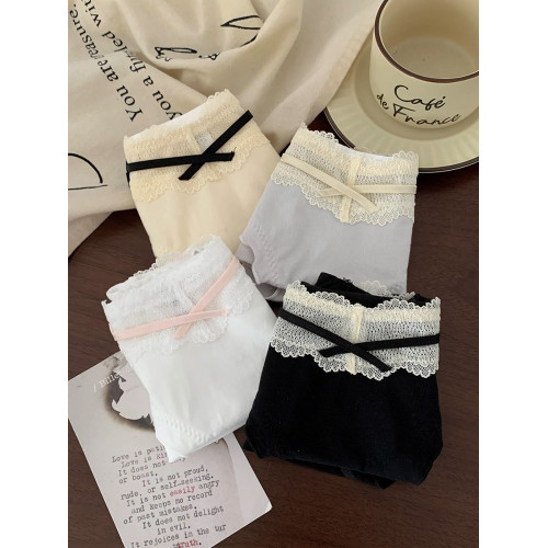 白茶少女~女生甜美蕾絲三角褲純欲內褲女士純棉7a級抗菌2025新款 白茶少女~女生甜美蕾絲三角褲純欲內褲女士純棉7a級抗菌2025新款