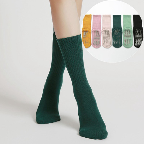春夏瑜珈襪子防滑專業女中筒圓頭秋冬普拉提純棉室內專用瑜珈襪 春夏瑜珈襪子防滑專業女中筒圓頭秋冬普拉提純棉室內專用瑜珈襪