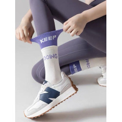 IuIu yogo瑜珈襪子女士防滑拼色中筒襪室內健身普拉提訓練運動襪