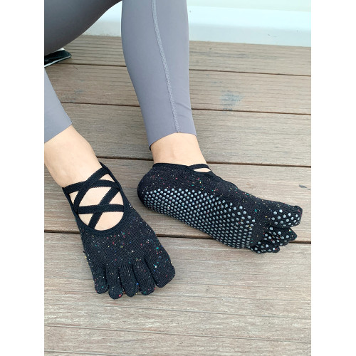 美看專業瑜珈襪子夏季五指襪舞蹈防滑蹦床襪普拉提室內健身跳繩襪