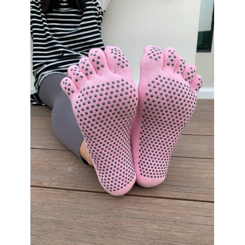 美看專業瑜珈襪子夏季五指襪舞蹈防滑蹦床襪普拉提室內健身跳繩襪