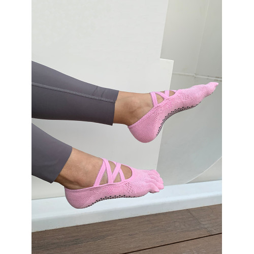 美看專業瑜珈襪子夏季五指襪舞蹈防滑蹦床襪普拉提室內健身跳繩襪