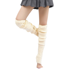 毛線堆堆襪直筒不踩腳無洞套腳靴套襪套護腿襪腳套中長筒超長過膝