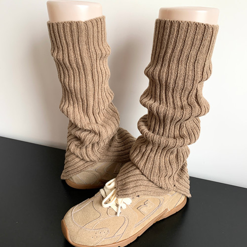 灰色堆堆襪套雪地靴女秋冬季加厚毛線保暖針織白色粗線開叉小腿套 灰色堆堆襪套雪地靴女秋冬季加厚毛線保暖針織白色粗線開叉小腿套