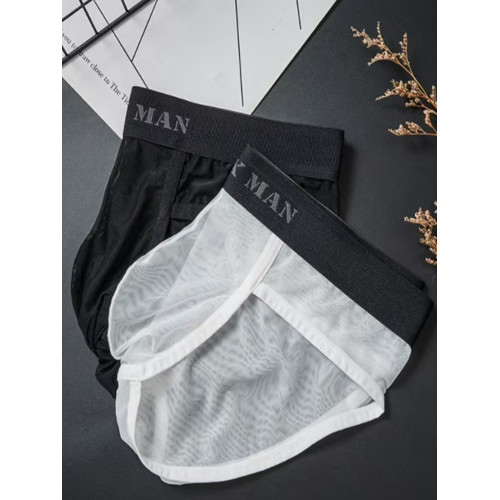 男士內褲2025新款冰絲 無痕三角低腰性感超薄U凸囊袋網紗蕾絲內褲 男士內褲2025新款冰絲 無痕三角低腰性感超薄U凸囊袋網紗蕾絲內褲