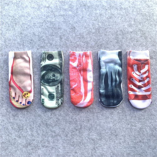 抖音網紅爆款夏季人字拖襪子趣味搞怪女短襪薄拖鞋襪惡搞男美甲襪