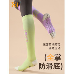 361瑜珈襪透氣高彈新款女士高筒襪秋冬專業防滑減震健身運動長襪