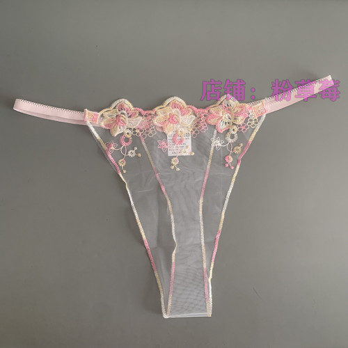 超透明 丁字褲女刺綉花網紗蕾絲一根線細帶2025新款鏤空無痕火辣 超透明 丁字褲女刺綉花網紗蕾絲一根線細帶2025新款鏤空無痕火辣