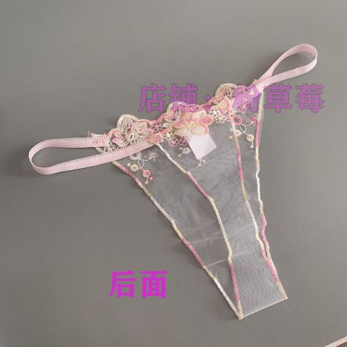 超透明 丁字褲女刺綉花網紗蕾絲一根線細帶2025新款鏤空無痕火辣 超透明 丁字褲女刺綉花網紗蕾絲一根線細帶2025新款鏤空無痕火辣