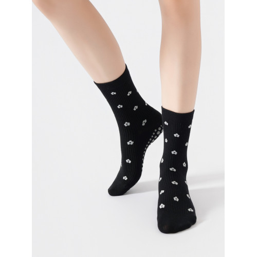 XY0864花色折釦壓力款瑜珈襪韓系學院風普拉提運動襪防滑經典百搭 XY0864花色折釦壓力款瑜珈襪韓系學院風普拉提運動襪防滑經典百搭