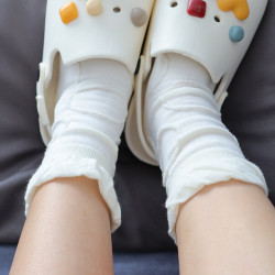 奶油白襪子女春秋純棉中筒襪ins風甜美堆堆襪JK洛麗塔學生花邊長