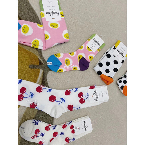 Happy Socks親子襪子女中筒ins潮四季動漫卡通個性可愛男女童長襪