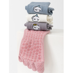 瑜珈中筒五指襪專業防滑運動襪女春秋分趾普拉提棉襪室內健身襪子