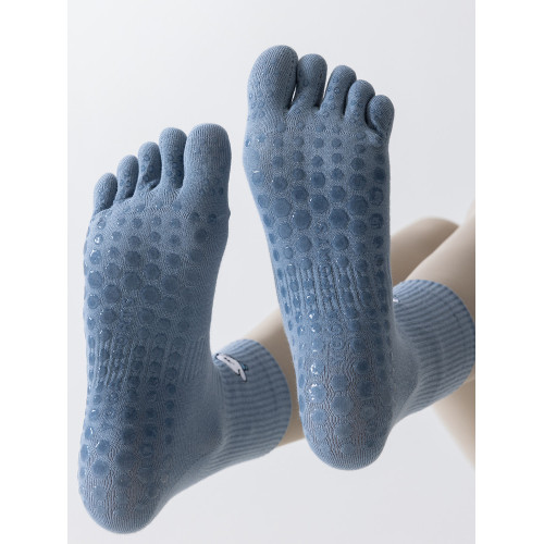 瑜珈中筒五指襪專業防滑運動襪女春秋分趾普拉提棉襪室內健身襪子