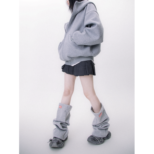 WENCIHAM24極簡灰色紅標簽格雷系寬松濶口褪套襪套堆堆襪女ins潮 WENCIHAM24極簡灰色紅標簽格雷系寬松濶口褪套襪套堆堆襪女ins潮