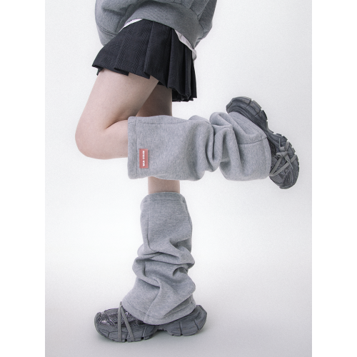 WENCIHAM24極簡灰色紅標簽格雷系寬松濶口褪套襪套堆堆襪女ins潮 WENCIHAM24極簡灰色紅標簽格雷系寬松濶口褪套襪套堆堆襪女ins潮