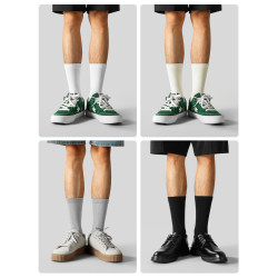 子墨堆堆襪男款純棉7A抗菌防臭秋冬青少年吸汗日系無骨長襪男生