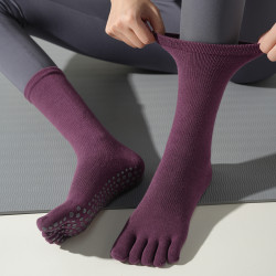 wkuw專業瑜珈襪子女防滑室內普拉提壓力襪五指跑步健身運動分趾襪