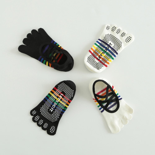 彩虹瑜珈襪子專業防滑女五指室內舞蹈鞋跳操運動健身裸感普拉提襪 彩虹瑜珈襪子專業防滑女五指室內舞蹈鞋跳操運動健身裸感普拉提襪