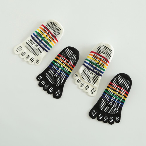 彩虹瑜珈襪子專業防滑女五指室內舞蹈鞋跳操運動健身裸感普拉提襪 彩虹瑜珈襪子專業防滑女五指室內舞蹈鞋跳操運動健身裸感普拉提襪