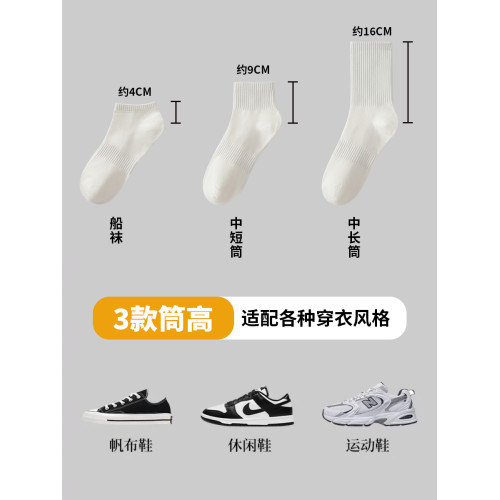 8雙裝特惠襪子男士無骨精梳棉中筒襪春秋純棉吸汗保暖長襪男白色 8雙裝特惠襪子男士無骨精梳棉中筒襪春秋純棉吸汗保暖長襪男白色