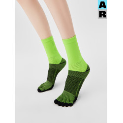 AR專業瑜珈襪普拉提抗菌五指襪條紋防滑壓力運動襪小腿襪彈力分趾