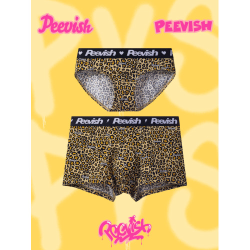 霹危斯PEEVISH卡通可愛情侶抗菌純棉豹紋平角內褲男生女三角內褲 霹危斯PEEVISH卡通可愛情侶抗菌純棉豹紋平角內褲男生女三角內褲