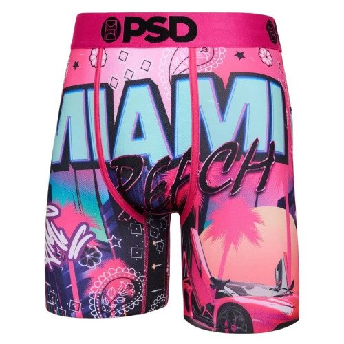 PSD美潮牌嘻哈健身速乾運動冰絲內褲男款個性印花加長高彈五分褲 PSD美潮牌嘻哈健身速乾運動冰絲內褲男款個性印花加長高彈五分褲