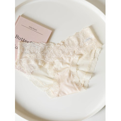 春癮~法式復古粉色少女蝴蝶結刺綉蕾絲花邊內褲網紗低腰性感純欲