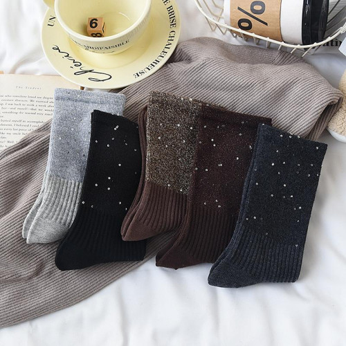 襪子女秋冬中筒襪滿天星亮片百搭洋氣個性中筒純棉外穿堆堆飾品襪 襪子女秋冬中筒襪滿天星亮片百搭洋氣個性中筒純棉外穿堆堆飾品襪
